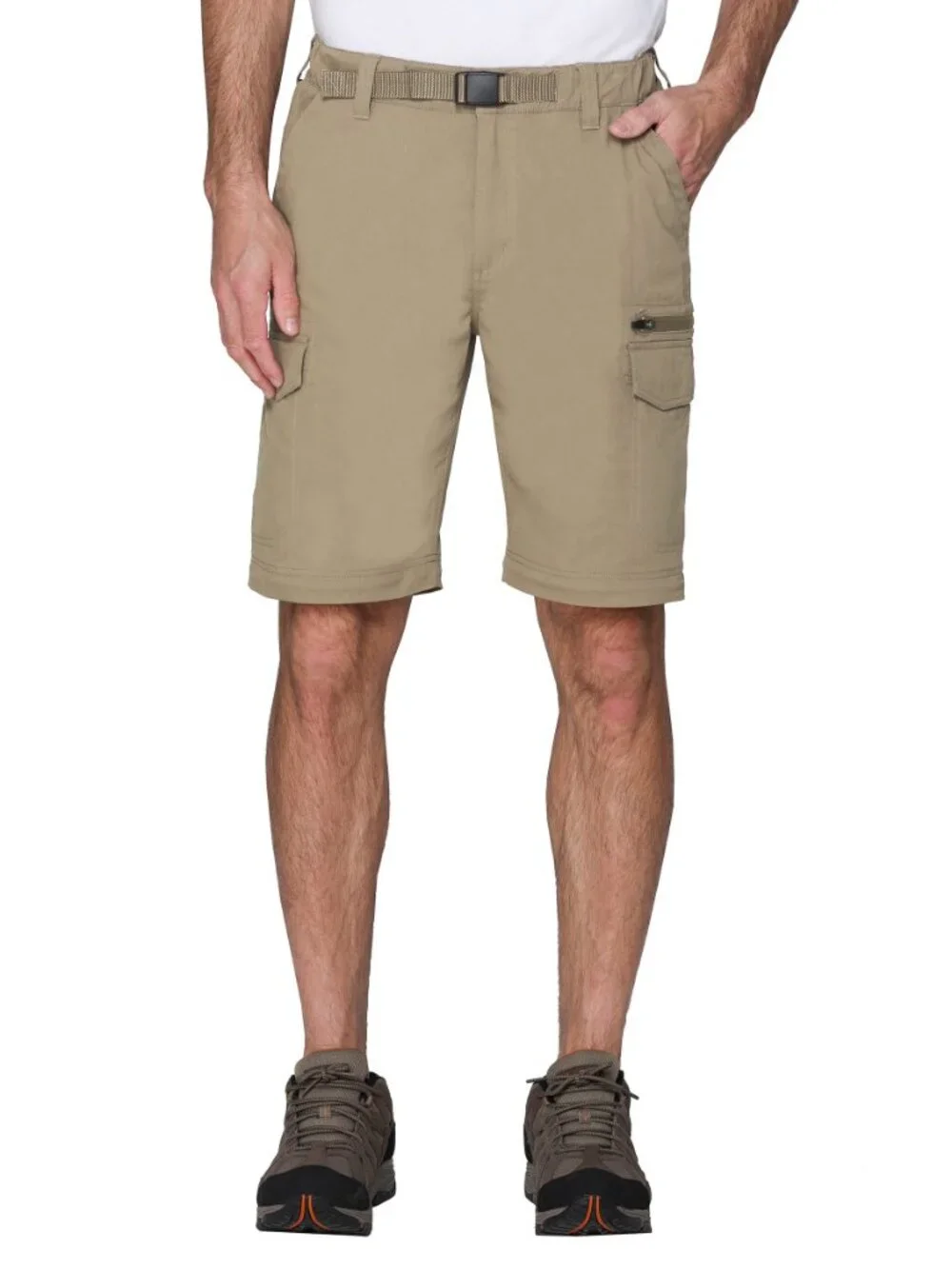 BC Clothing Men's Belted Convertible Pants Tan, Size XL x 30 (New)